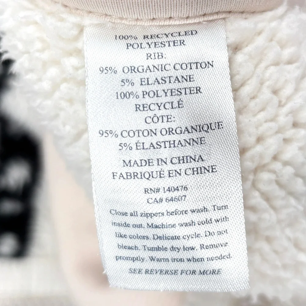 Faherty B.Yellowtail High Pile Sherpa Fleece Jacket Cream Black Aztec Print M - Picture 4 of 13